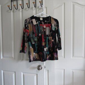Jess & Jane Multi Color Top Size Medium